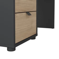 Bureaus< Hoekbureau Bram Eiken / Donkergrijs - 150x76x100 cm