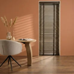 Bruine Jaloezieën< Houten Jaloezie Bruin - 60x210 cm
