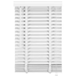 Witte Jaloezieën< Houten Jaloezie Wit - 60x180 cm