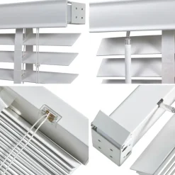 Witte Jaloezieën< Houten Jaloezie Wit - 140x130 cm