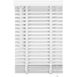 Witte Jaloezieën< Houten Jaloezie Wit - 60x130 cm