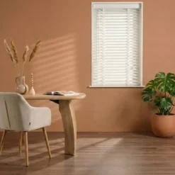 Witte Jaloezieën< Houten Jaloezie Wit - 60x130 cm