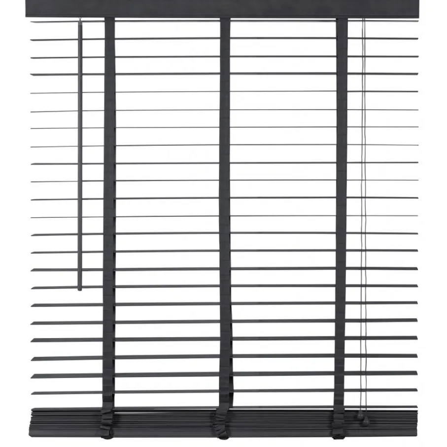 Zwarte Jaloezieën< Houten Jaloezie Zwart - 140x130 cm