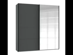 Kledingkasten< Kledingkast Aalst Donkergrijs Spiegel - 180x210x65 cm