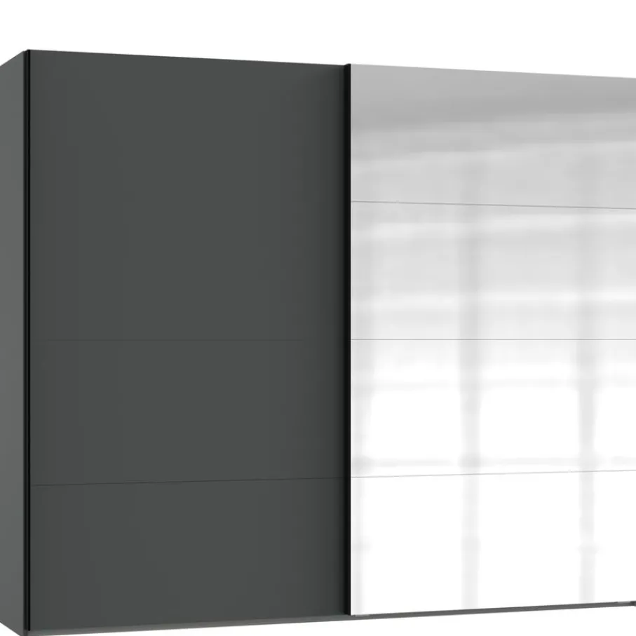 Kledingkasten< Kledingkast Aalst Donkergrijs Spiegel - 225x210x65 cm