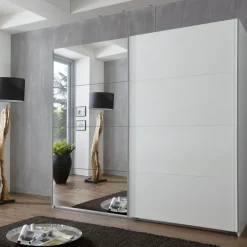Kledingkasten< Kledingkast Aalst Wit Spiegel - 180x210x65 cm