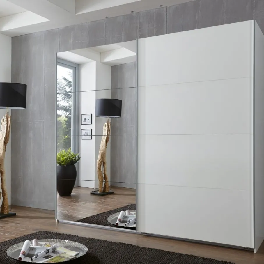 Kledingkasten< Kledingkast Aalst Wit Spiegel - 180x210x65 cm