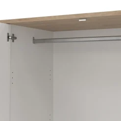 Kledingkasten< Kledingkast Atlanta Eiken / Hoogglans Wit - 197x202x58 cm