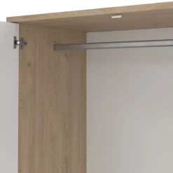 Kledingkasten< Kledingkast Atlanta Eiken / Hoogglans Wit - 149x202x58 cm