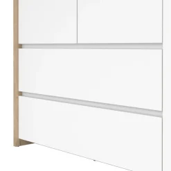 Kledingkasten< Kledingkast Atlanta Eiken / Hoogglans Wit - 149x202x58 cm