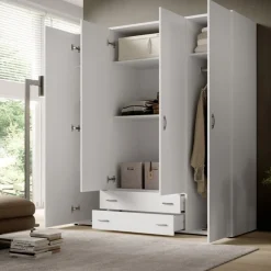 Kledingkasten< Kledingkast Baarlo Wit - 160x176x52 cm