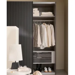 Kledingkasten< Kledingkast Bakel Donkergrijs - 200x216x65 cm