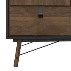 Kledingkasten< Kledingkast Denver Zwart / Walnoot - 150x200x60 cm