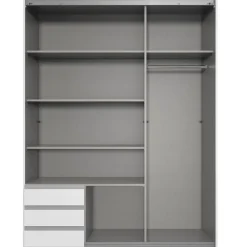 Kledingkasten< Kledingkast Elsen Grijs - 135x198x64 cm