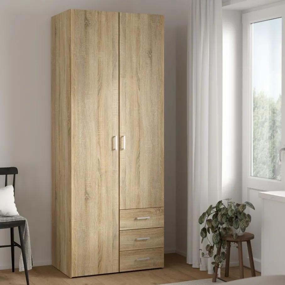 Kledingkasten< Kledingkast Harper Naturel - 78x201x50 cm