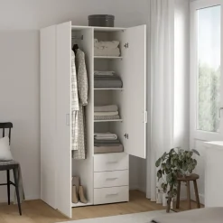 Kledingkasten< Kledingkast Harper Wit - 78x176x36 cm