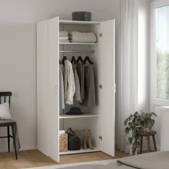 Kledingkasten< Kledingkast Harper Wit - 78x176x50 cm