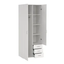Kledingkasten< Kledingkast Harper Wit - 78x201x50 cm