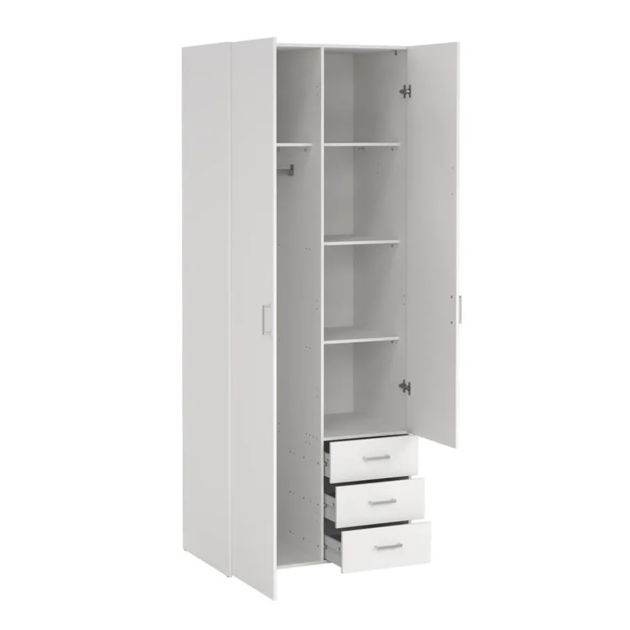 Kledingkasten< Kledingkast Harper Wit - 78x201x50 cm