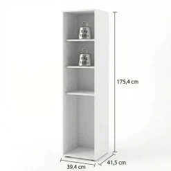 Opbergkasten< Kledingkast Harper Wit - 40x176x42 cm