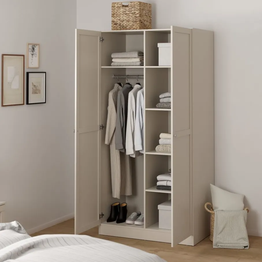 Kledingkasten< Kledingkast Indy Taupe - 99x200x62 cm
