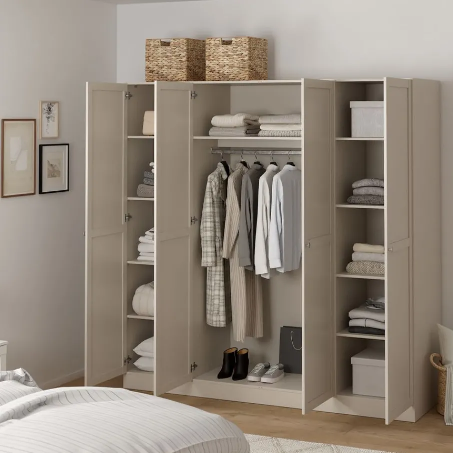 Kledingkasten< Kledingkast Indy Taupe - 196x200x62 cm