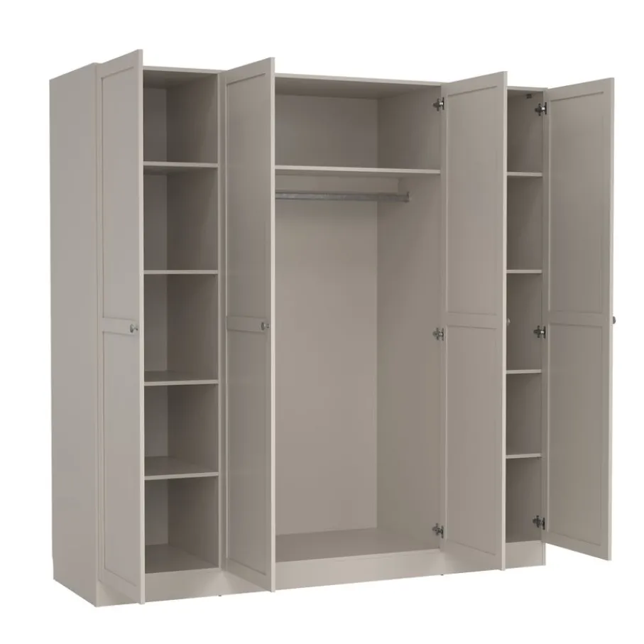 Kledingkasten< Kledingkast Indy Taupe - 196x200x62 cm