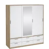 Kledingkasten< Kledingkast Jasper Eiken / Hoogglans Wit - 182x200x60 cm