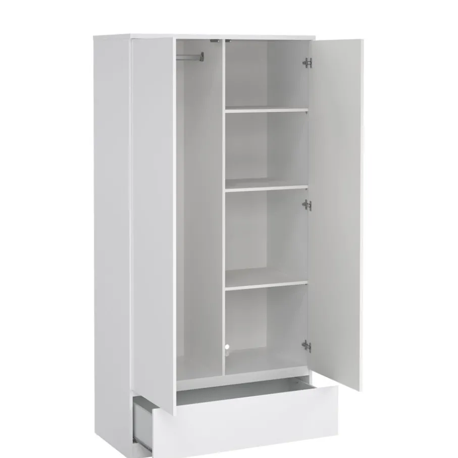 Kledingkasten< Kledingkast Luna Hoogglans Wit - 99x201x50 cm