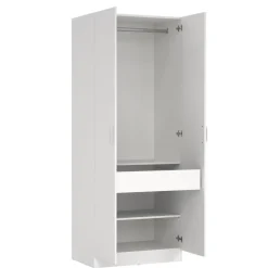 Opbergkasten< Kledingkast Miami Wit - 79x200x50 cm