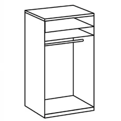 Kledingkasten< Kledingkast Oss Donkergrijs - 100x236x58 cm