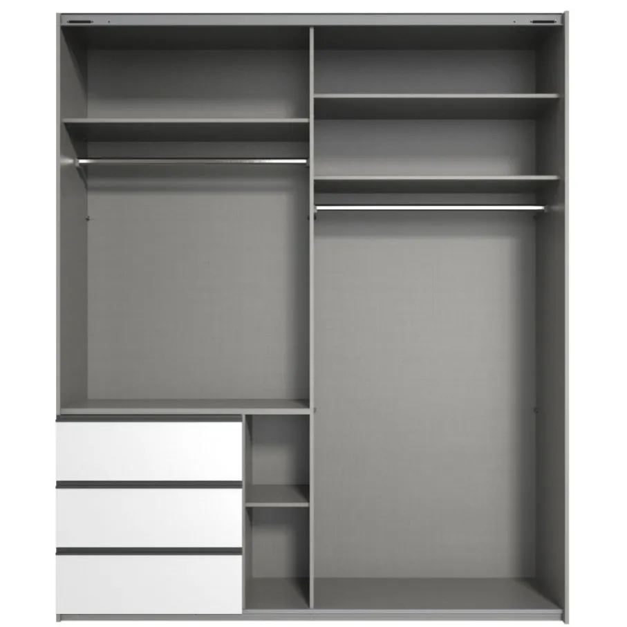 Kledingkasten< Kledingkast Oss Donkergrijs - 200x236x65 cm