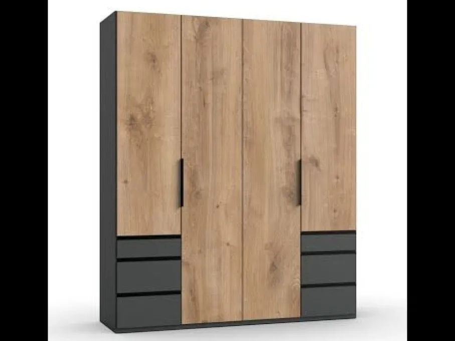 Kledingkasten< Kledingkast Oss Donkergrijs - 150x216x58 cm