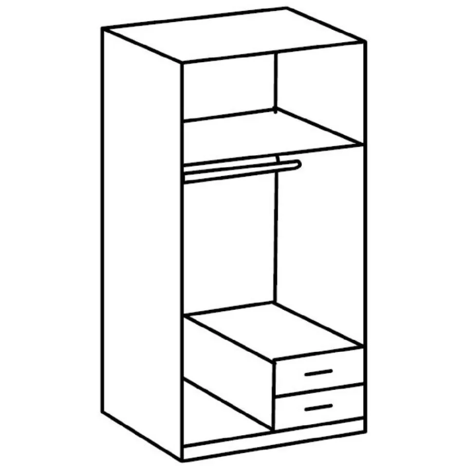 Kledingkasten< Kledingkast Stratum Naturel - 90x199x58 cm