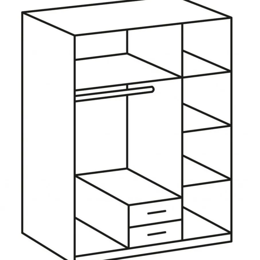 Kledingkasten< Kledingkast Stratum Naturel - 135x199x58 cm