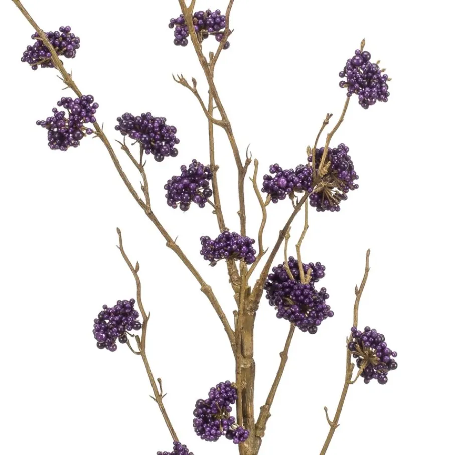Kunstplanten & Bloemen< Kunstbloem Callicarpa Spray Paars - 97 cm