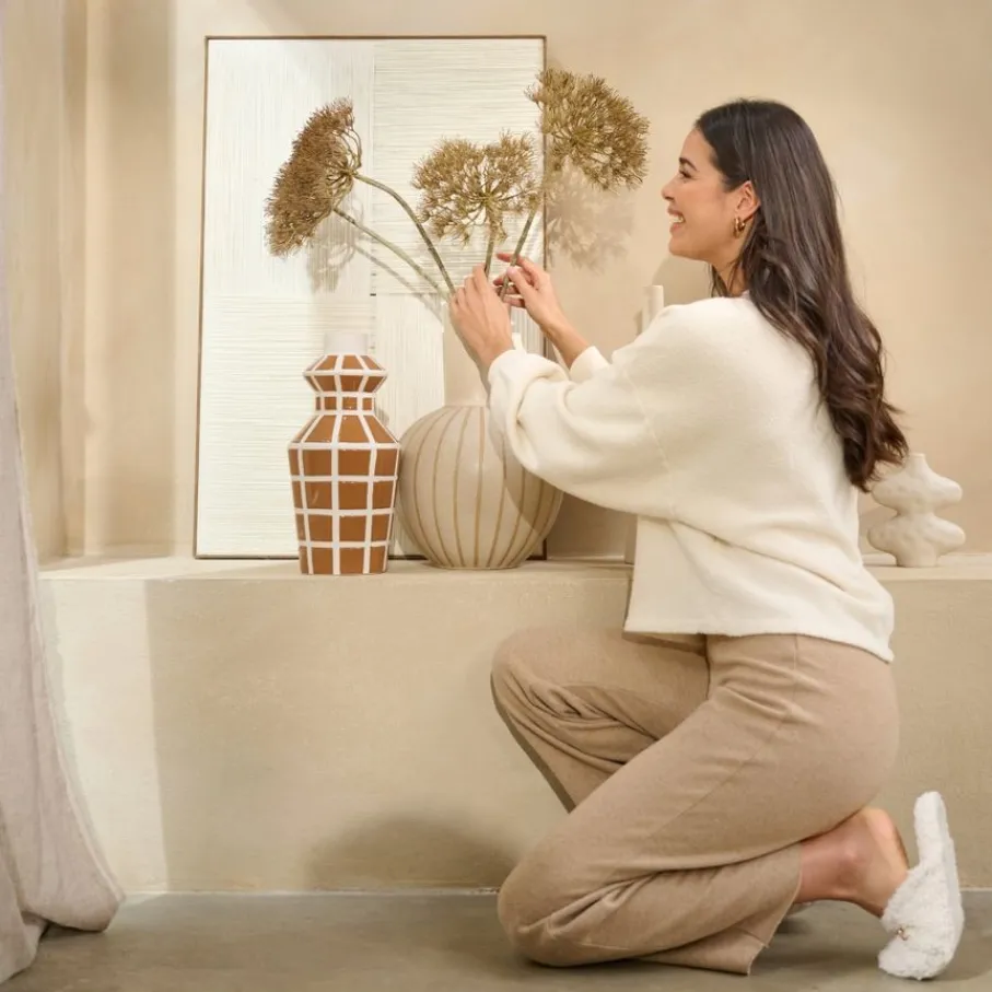 Kunstplanten & Bloemen< Kunstbloem Heracleum Bruin - 80 cm