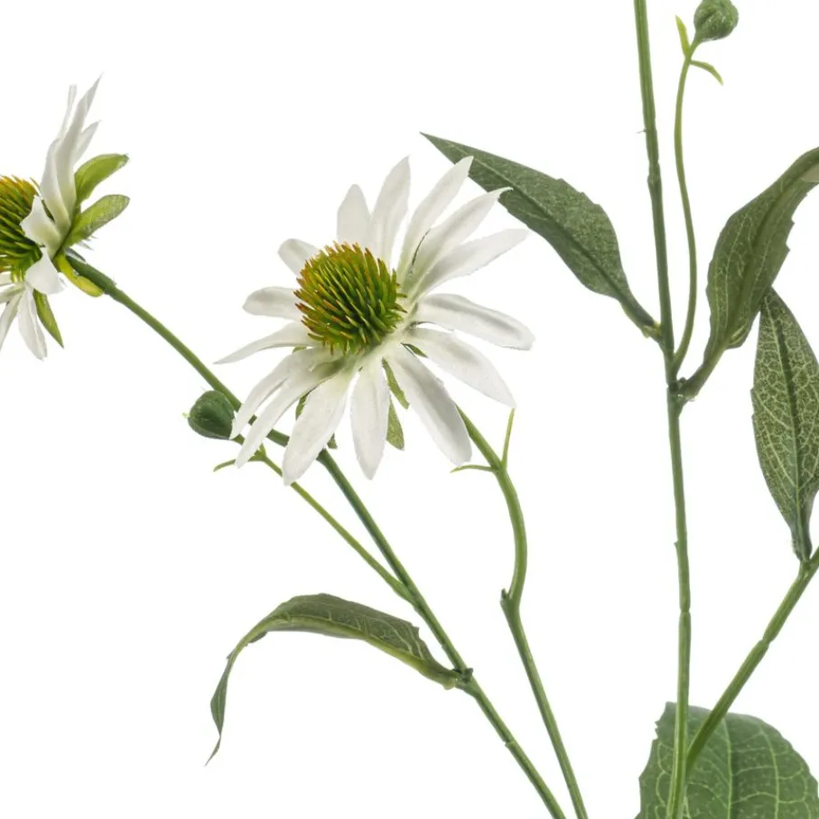 Kunstplanten & Bloemen< Kunstbloem Rudbeckia Wit - 70 cm