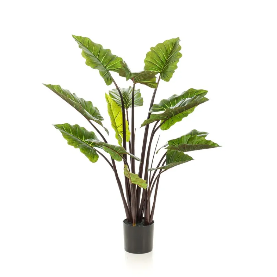 Kunstplanten & Bloemen< Kunstplant Colocasia Groen - 130 cm hoog