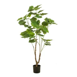 Kunstplanten & Bloemen< Kunstplant Ficus Umbellata Groen - 125 cm hoog