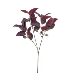 Kunstplanten & Bloemen< Kunsttak Eucalyptus Rood - 80 cm