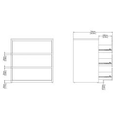 Opbergkasten< Ladekast Atlanta Eiken / Hoogglans Wit - 80x84x48 cm