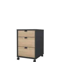 Opbergkasten< Ladekast Bram Donkergrijs / Eiken - 41x61x49 cm