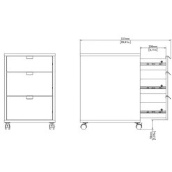 Opbergkasten< Ladekast Bram Eiken / Wit - 41x61x49 cm