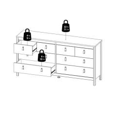 Ladekasten|Dressoirs< Ladekast Dallas Eiken - 160x80x39 cm
