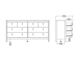 Ladekasten|Dressoirs< Ladekast Dallas Eiken - 160x80x39 cm