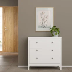 Opbergkasten< Ladekast Dallas Wit - 84x80x39 cm