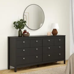 Ladekasten|Dressoirs< Ladekast Dallas Zwart - 160x80x39 cm