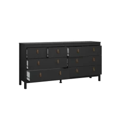 Ladekasten|Dressoirs< Ladekast Dallas Zwart - 160x80x39 cm