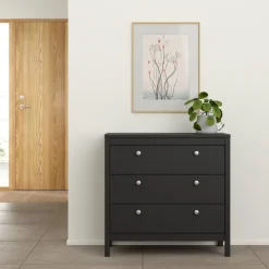 Opbergkasten< Ladekast Dallas Zwart - 84x80x39 cm